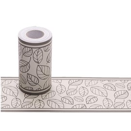 Mullsan 10Meters Brown Leaf Peel and Stick Wallpaper Border Roll PVC Wall Art for Kitchen Bath Room