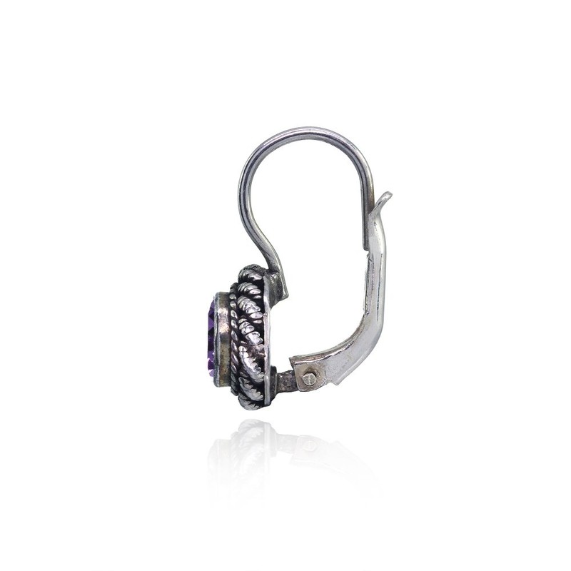 Arete de Gota de Plata de Ley con Imitación de