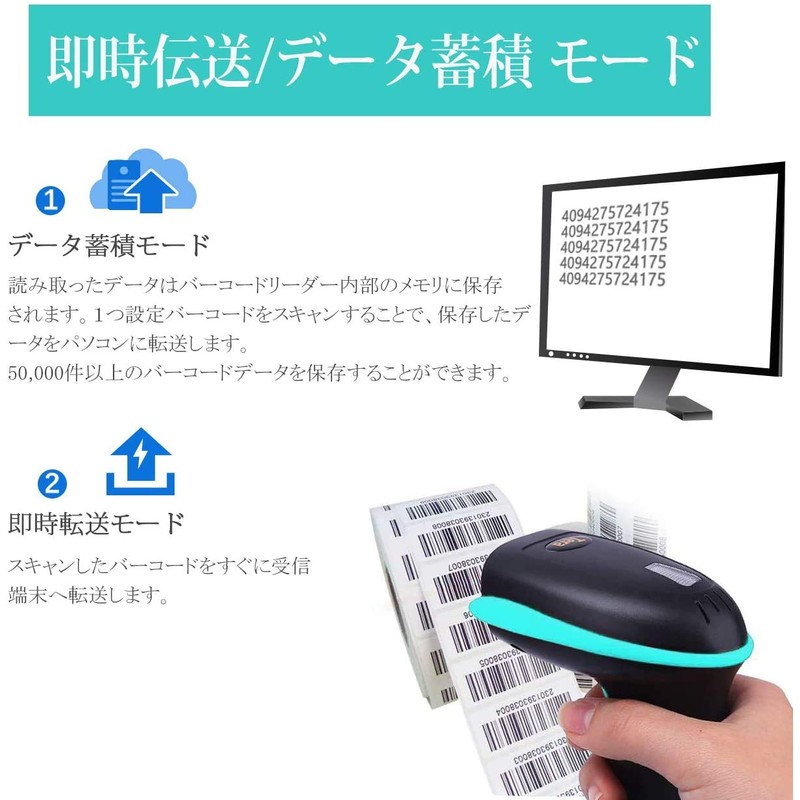 Tera T5100 Wireless Barcode Scanner, Equipped with CMOS Sensor, Scanning
