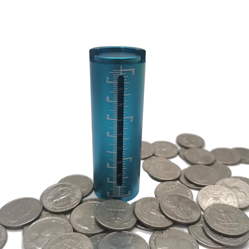 Pool Metal Aluminum Quarter Coin Holder, Spring Loaded, 33 Coin