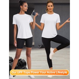 Blingfit 3 Pack of Womens Short Sleeve Shirts Lightweight Summer Running Shirts Quick Dry Gym Shirts Workout Sports T-Shirts Yoga Shirts for Plus Women Black/White/Green XXL