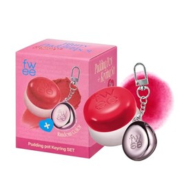 fwee Blurry Pudding Pot  Keychain SET  Airbrushed Blush  Lip, Buildable Pigment, Long-lasting, Lightweight, Easy to Blend, Natural Soft Matte Finish  
