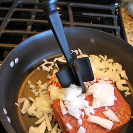Meat Chopper, High Quality Heat Resistant Masher and Chopper for Minced Meat, 5 Curved Blades, Potato Salad, Hamburger, Meat, Beef, Blender,