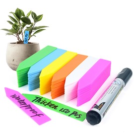 CTCNGH 150 Pcs Thickened 4" Plastic Plant Labels, Nursery Garden Plant Tags for Seedlings&Pots Name Writing Mark- Reusable and Waterproof,6 Colors of Pack