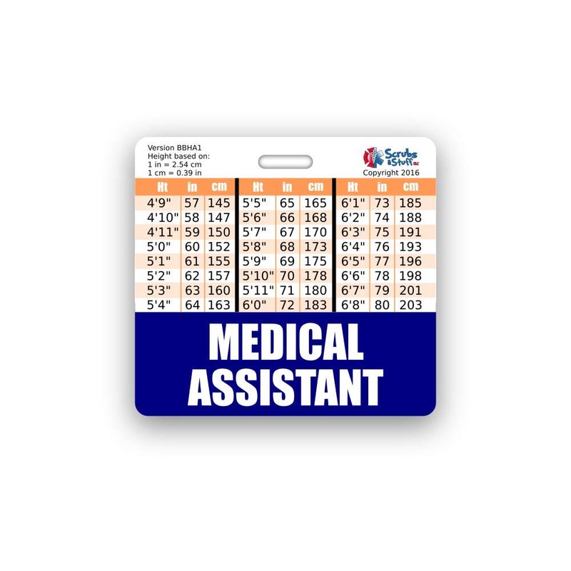 Medical Assistant Badge Buddy Horizontal w/ Height & Weight Conversion