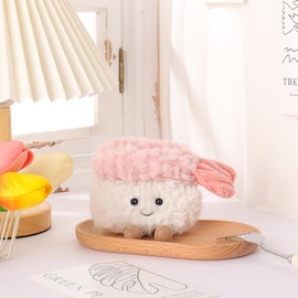 Apricot Lamb Shrimp Sushi Food Plush Toys for Children, Soft Cute Cuddly Toy for Baby Girls and Boys, Fluffy Sushi Multicoloured 8 cm