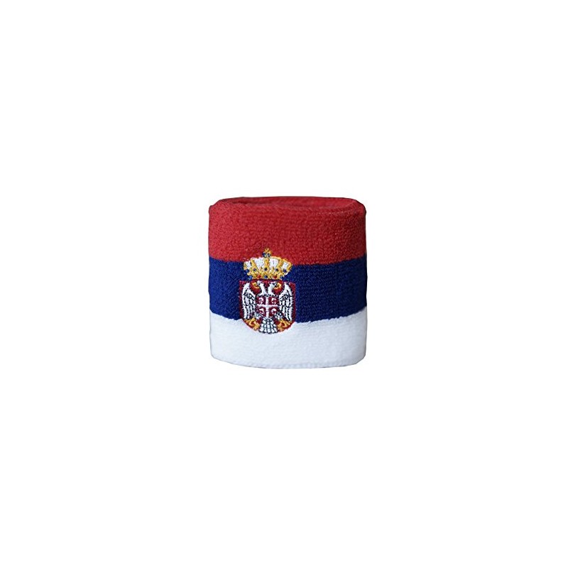 Flaggenfritze Serbia Flag Sweatband with Coat of Arms, Set of