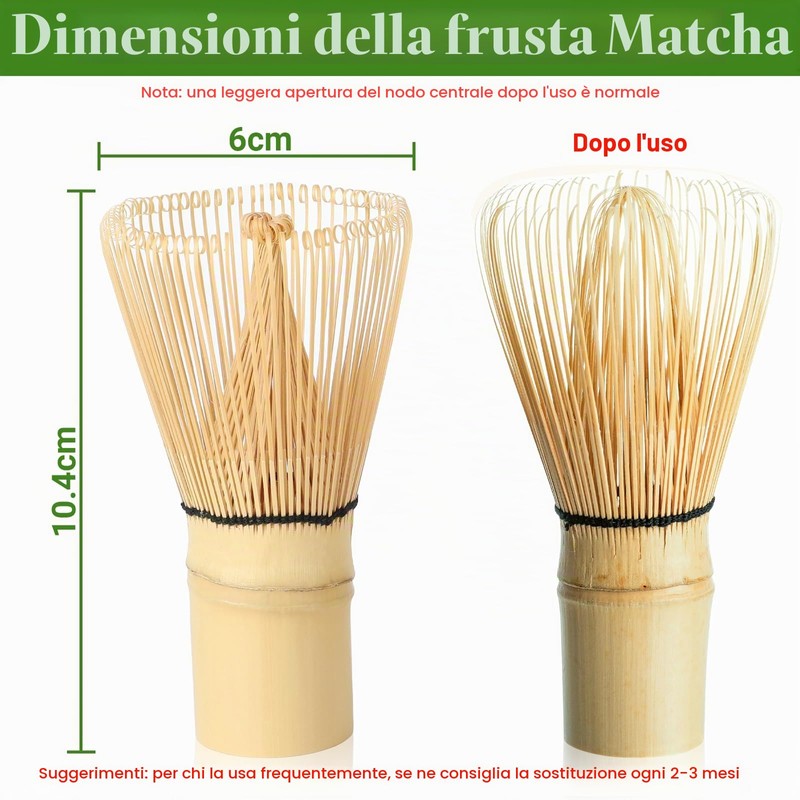 Alyvisun Set da 2 Fruste Matcha in Bambù con 76