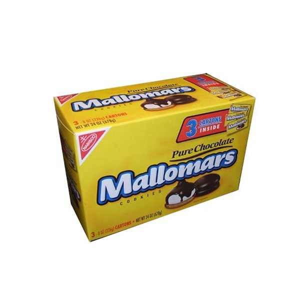 Mallomars Pure Chocolate Cookies 8 ounce box (Pack of 3)