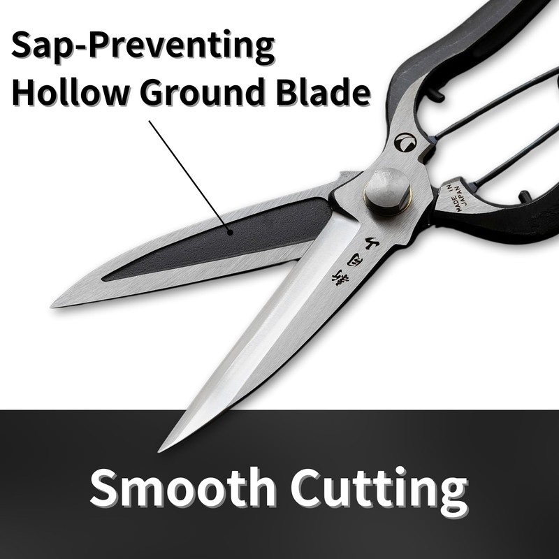 RANSHOU Leaf Trimming Scissors Handheld Hedge Shears 9", Professional One-Handed