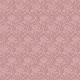 Melody Jane Dolls House Pink Rose Pattern Wallpaper Miniature 1:12 Scale Print