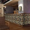 Yancorp 10ft Self-Adhesive Wallpaper Brown Stone Brick Wallpaper Fireplace Kitchen