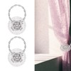 2Pcs Magnetic Curtain Tiebacks Stainless Steel Sparkling Crystal Flower Curtain