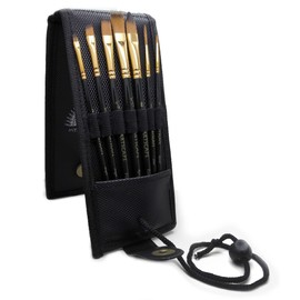 Pocket Paint Brush Set - 7 Artists' Paintbrushes for Watercolor, Acrylic and Oil Painting - Quality Art Supplies by MyArtscape (Pocket Brushes - 002)