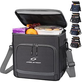 Lunch Box for Men,Insulated Lunch Bag Women/Men,Leakproof Kids Lunch Box,Lunch Cooler Bag,Collapsible Lunch Tote Bag for Work School Picnic Beach-Small,Grey