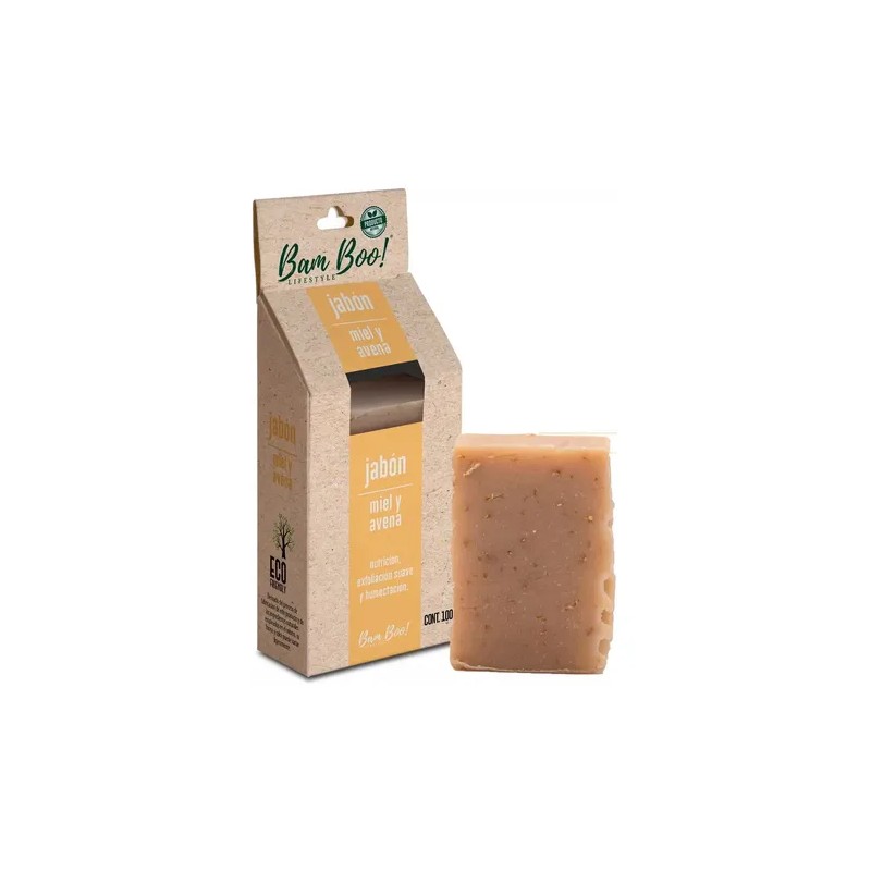 Jabón Artesanal De Miel Y Avena 100g Bam Boo Lifestyle