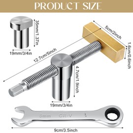 Lanties 4 Sets 3/4 Inch Bench Dogs Clamp for Woodworking Dog Hole Clamps Woodworking with Bench Dogs Stainless Steel Brass Clamps Adjustable Workbench Stop or DIY, 19 mm