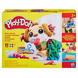 Play-Doh Care 'n Carry Vet Playset for Kids 3 Years and Up with Toy Dog, Storage, 10 Tools, and 5 Modeling Compound Colors, Non-Toxic