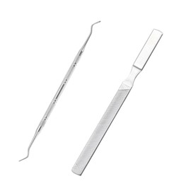 Long Stainless Steel Nail Files,Emery Boards for Nails,Professional Nailtools,Double Sided Metal Nailfiles Buffer with Non-Slip Handle,Manicure & Pedicure Tool for Men and Women’s Nailcare