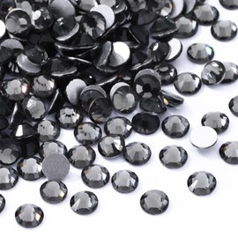 Meibite Gray Flatback Rhinestones, Glass Rhinestones for Nail Art and Craft, Glue Fix, Loose Crystal Gemstones(Gray, SS16, 1440pcs, 3.8-4.0mm)