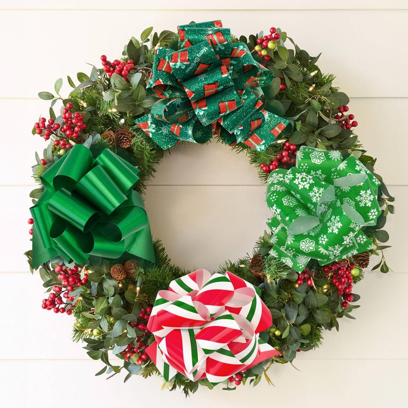 KINGLAKE Christmas Bows 24PCS Pull Bows Large Gift Bows for