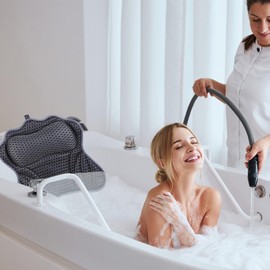 AIBAOBAO Bath Pillows for Head and Neck, Butterfly Bath Cushion with 4D Air Mesh Technology With 6 Suction Cups, Super Soft Bathtub Pillows, Bath Jacuzzi Machine,Shoulder for Women Hot Tub Jacuzzi Spa