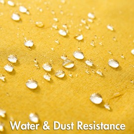 MIULEE Pack of 2 Decorative Outdoor Solid Waterproof Spring Throw Pillow Covers Faux Linen Garden Farmhouse Cushion Cases for Patio Tent Balcony Couch Sofa 18x18 inch Mustard Yellow