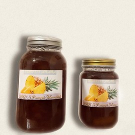 100% Pineapple Real Fruit Pure Marmalade - Bottles with Gold Lids - Natural Flavor - Foods  / KONFITI  ANANA - Pineapple marmalade: 16 oz