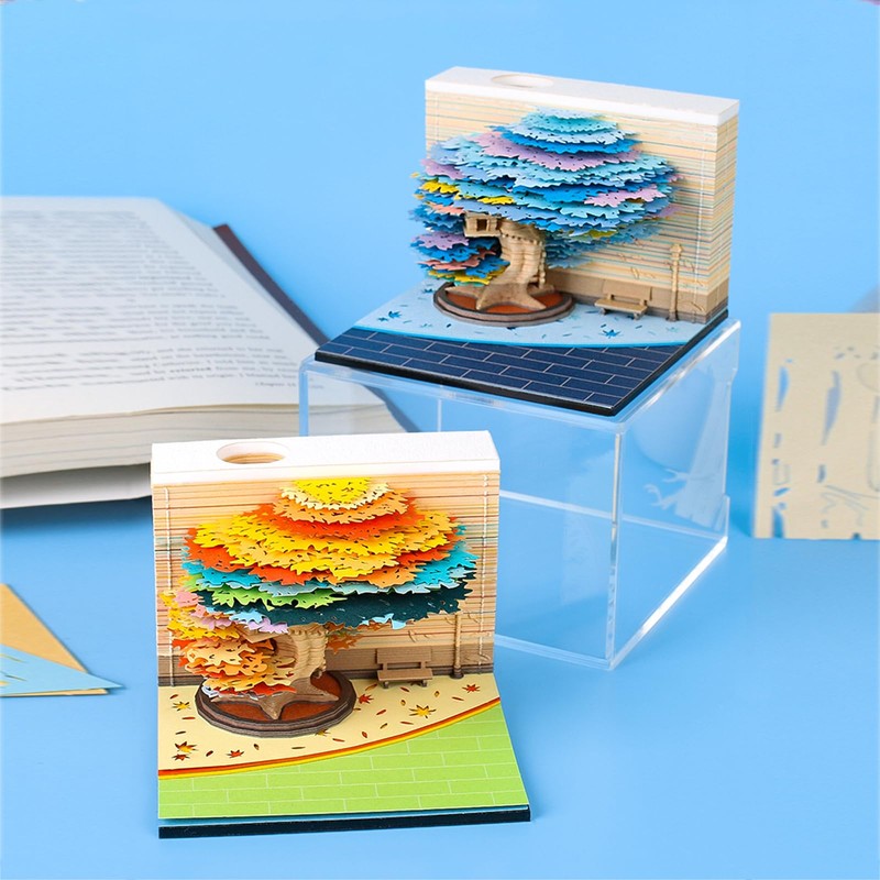 RSLIPIN 3D Memo Pad Tree House,Four Season Tree 240 Sheets
