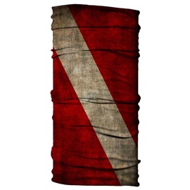 Born of Water Neck Gaiter: Diver Down Flag: Face Mask Shield UV Sun Protection