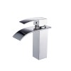 Modern Bathroom Single Handle Basin Mixer Brushed Aluminum Sink Waterfall