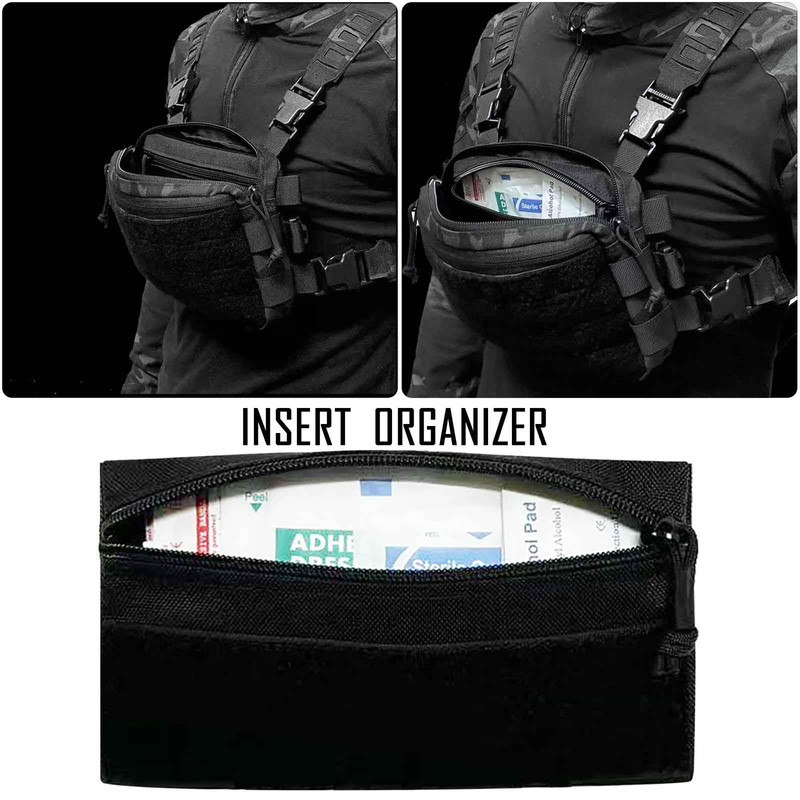 BOSITIVE Tactical Bag Insert Modular Organizer Utility Admin Pouch Hook,