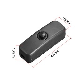 uxcell Mini Inline Cord Switch AC250V 6A/ 125V 10A On-Off Control Feed-Through Latching Press Switch for Bedroom Table Lamp Desk Light 2pcs