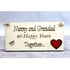 Nanny and Grandad Grandparents Anniversary Gift Plaque Gift 40 Years
