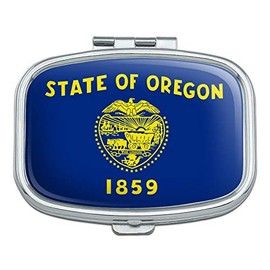 Oregon State Flag Rectangle Pill Case Trinket Gift Box