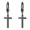 JewelryWe Wholesale 4Pairs Cross Earrings,Glossy Stainless Steel Dangle Earrings Hoop