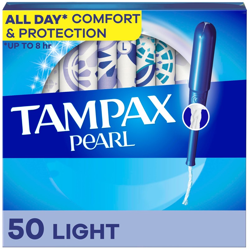 Tampax Pearl Tampons Light Absorbency with BPA-Free Plastic Applicator and