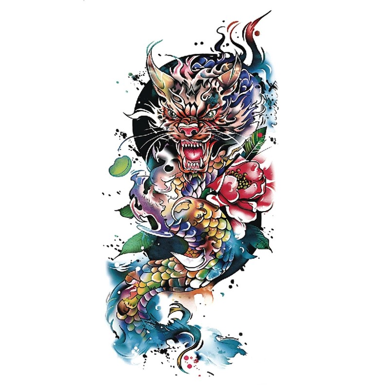 Temporary Dragon Tattoo Japanese Tattoo Dragon Tattoo Arm Tattoos XQB063