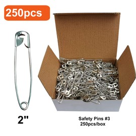 Otylzto 2" of 250PCS Safety Pins for Laundry Industrial,Nickel Plated, Rust Resistant