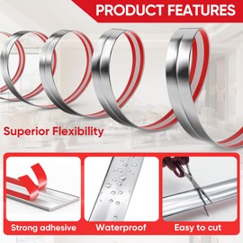 Mavionor Wall Corner Protector, Peel and Stick Wall Molding Trim, Flexible Wall Corner Guards Self Adhesive Inside & Outside Molding Trim Strip for Wall Edge Corner Ceiling