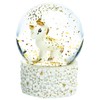 SIKORA SK09 Small Glass Decorative Snow Globe Unicorn White Gold