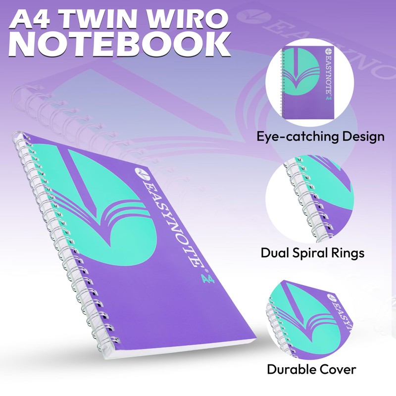 HOVUK Wire-Bound Spiral Notebook Journal, Composition Notebook with Pre-Perforated Pages,