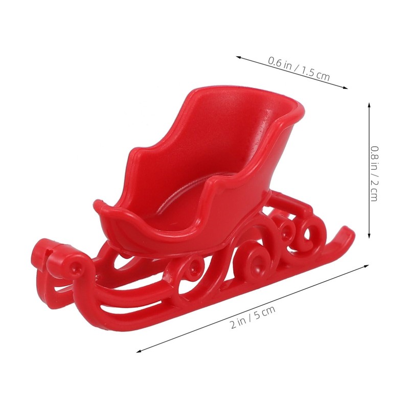 Cabilock 12Pcs Mini Christmas Sleigh Plastic Santa Sleigh Reindeer Car