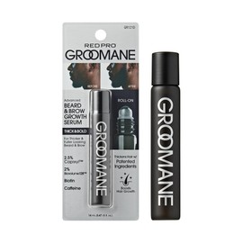 RED Pro GROOMANE Roll-On Beard Growth Serum for Men, Thicker Beard & Brows, Precision Rollerball for Patchy Areas, Fast-Absorbing, Non-Greasy, Biotin for Fuller Appearance