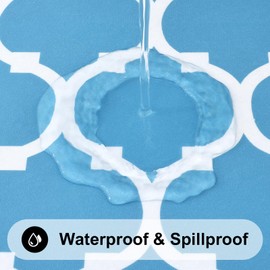 Smiry Rectangle Table Cloth, Waterproof Vinyl Tablecloth with Flannel Backing for Rectangle Tables, Wipeable Spillproof Plastic Tablecloths for Dining, Camping, Indoor, Outdoor, 54"x120", Light Blue