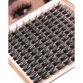 Wispy - Juego de racimos de pestañas de 0.45-0.63 pulgadas, rizo C, esponjoso, natural, para extensiones de pestañas sin esfuerzo, pestañas individuales, pestañas postizas