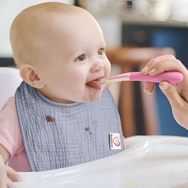 Bearmoss Muslin Baby Drooling Bibs 8 Pack, 100% Cotton Square Adjustable Bandana Bibs for Baby Girls Boys Teething Drool (Mint Iceberg)