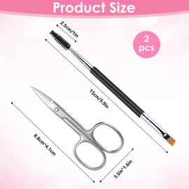Eyelash Scissors Eyebrow Scissors Lash Scissor Brow Brushes for Eyebrows Eyebrow Brush by Eyelash Stainless Steel Scissor Spoolie Grooming Kit for Women Extensions Shaping Curved Craft