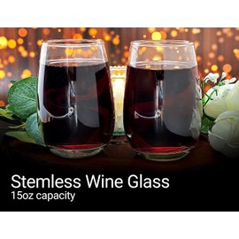 R and R Imports Barcelona Beaches Spain Souvenir 9 Ounce Laser Engraved Stemless Wine Glass Nautical Designs 4-Pack