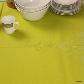 Sweet Us Wipeable Tablecloth Stain Resistant Teflon Coated Floral Cotton French Provencal Jacquard Tablecloth for Rectangle Tables (Bright Sky, 62 x 116 in)